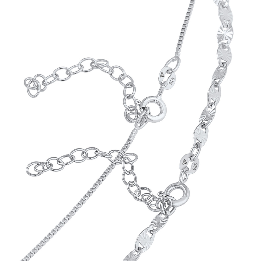 Elli Elli Collier Set de collier pour dames en argent sterling 925, plaquette de chaîn collier