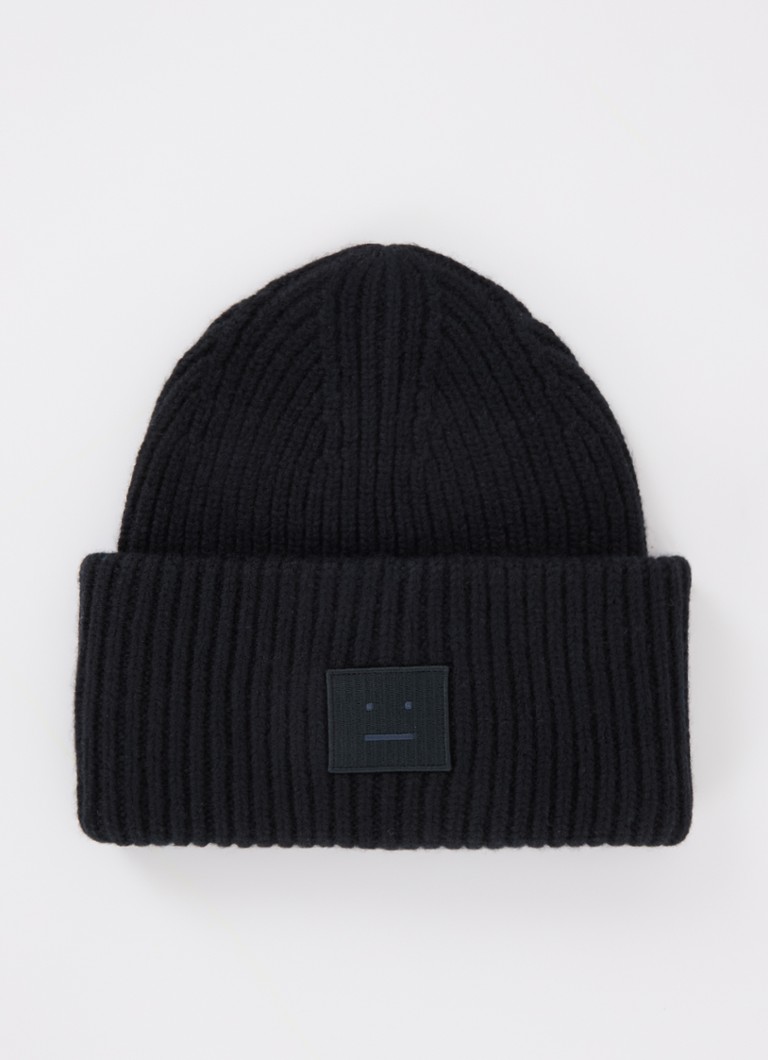 Acne Studios Face ribbed wool hat