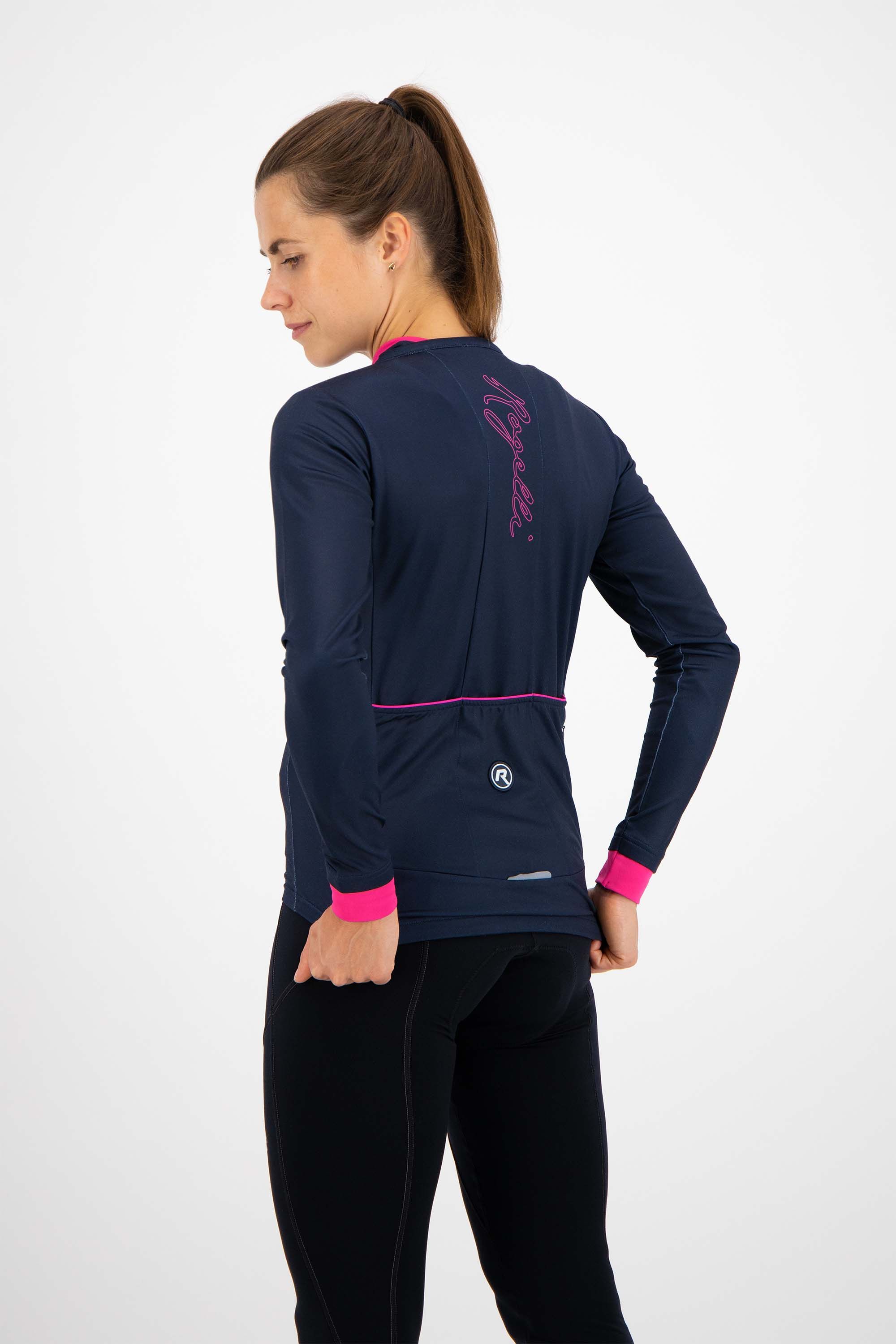 Rogelli Essential Blue Pink Damen Langarm-Radtrikot