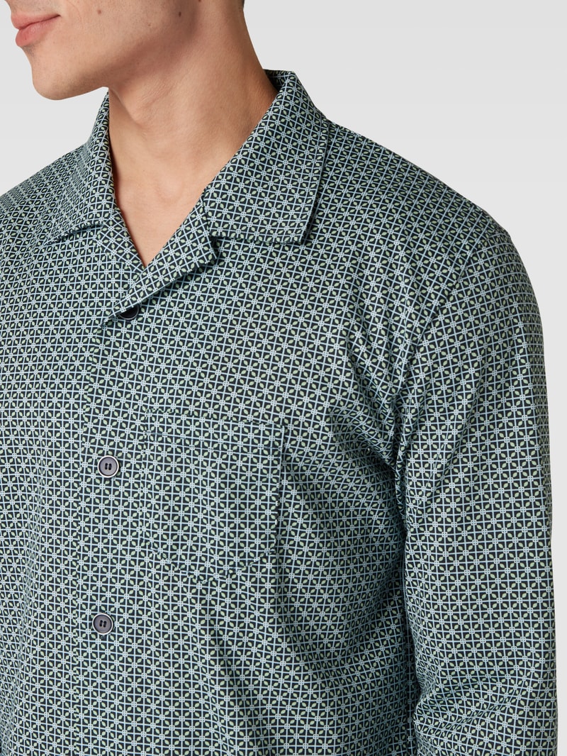 Pyjama mit Allover-Muster in dunkelgrün