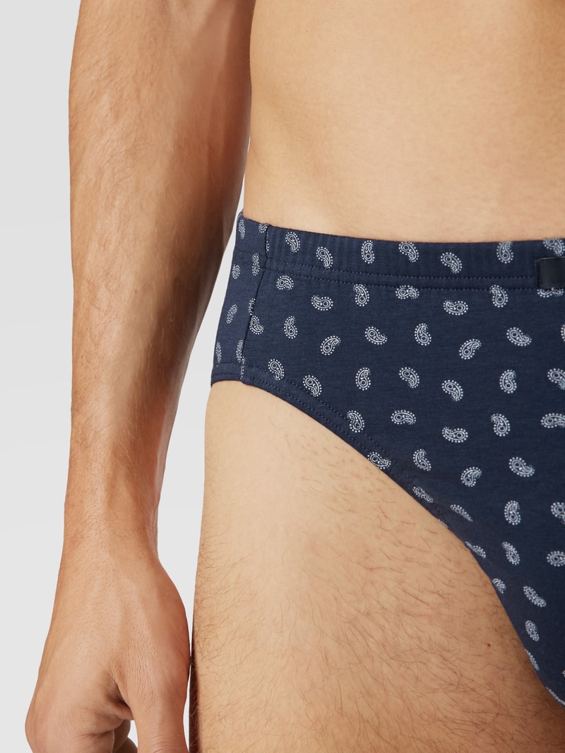 Slip mit Allover-Paisley-Muster Modell 'Jazz' in dunkelblau