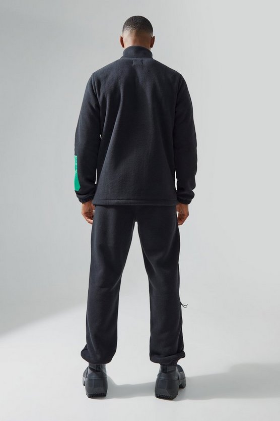 Fleece Sweatshirt mit Trichterkragen und 1/4 Reißverschluss