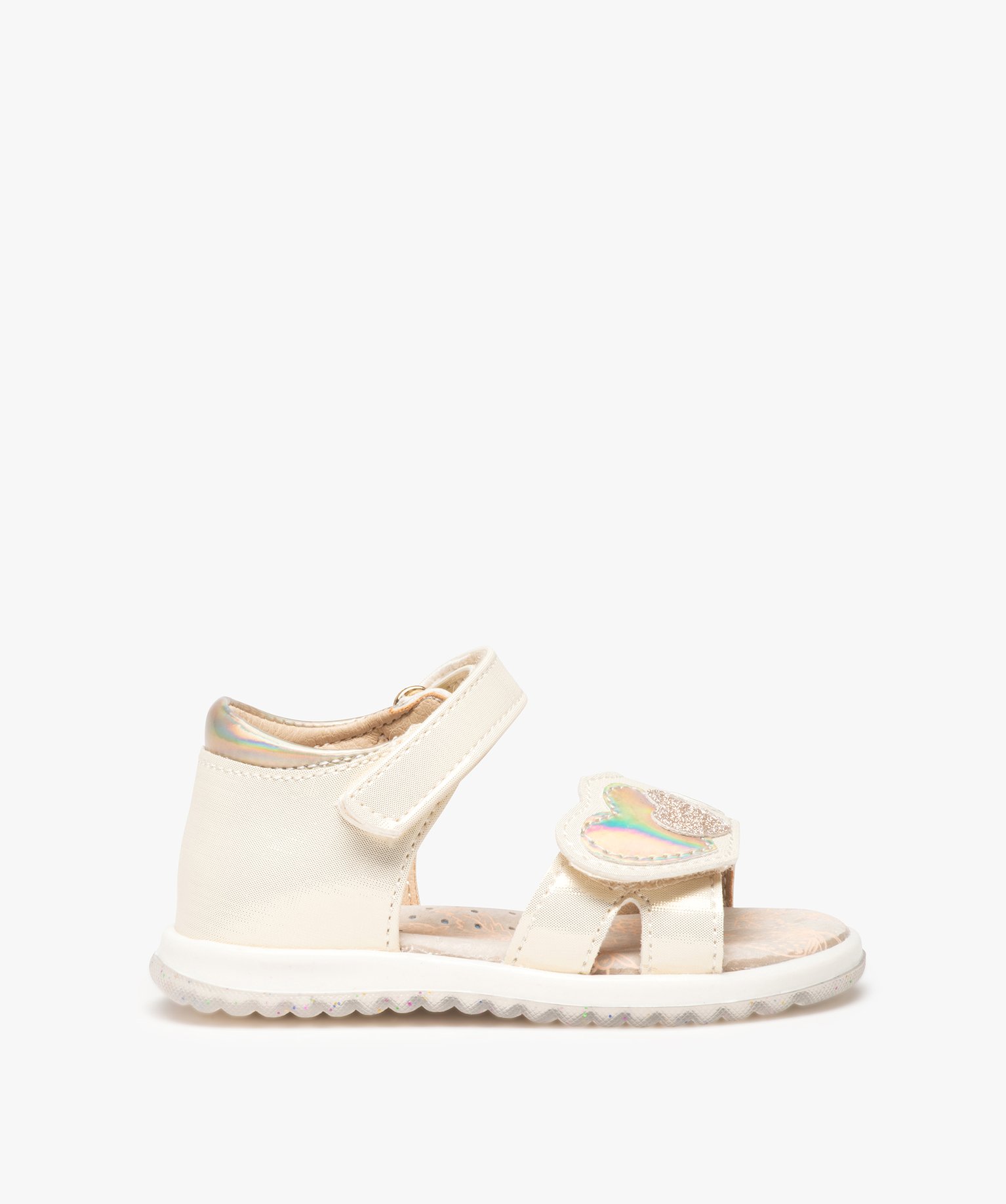 Sandales bébé fille avec motifs coeurs sur le dessus - Beppi or | GEMO