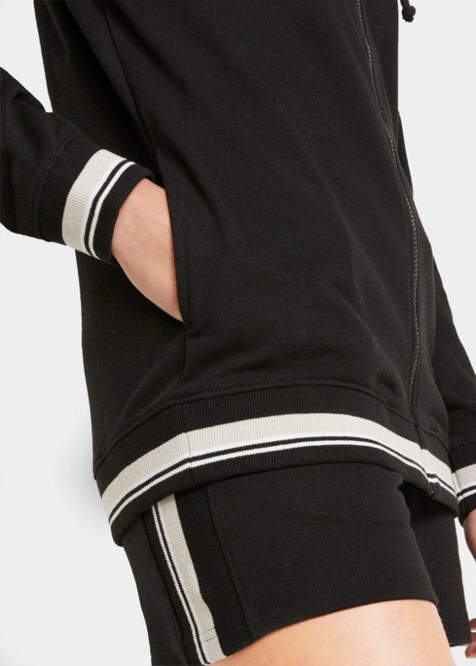 Sweatjacke mit Kontraststreifen