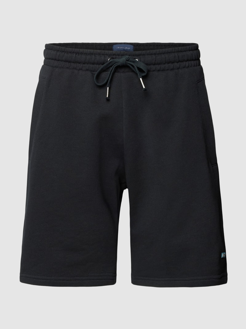 Sweatshorts aus Baumwolle mit Label-Detail in schwarz