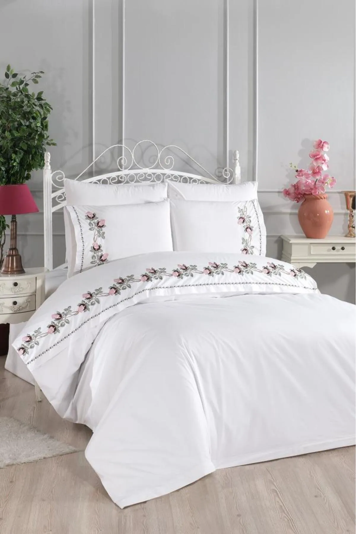 Çeyiz Diyarı  Bettwäsche Doppelbett - Beige - Gestreift