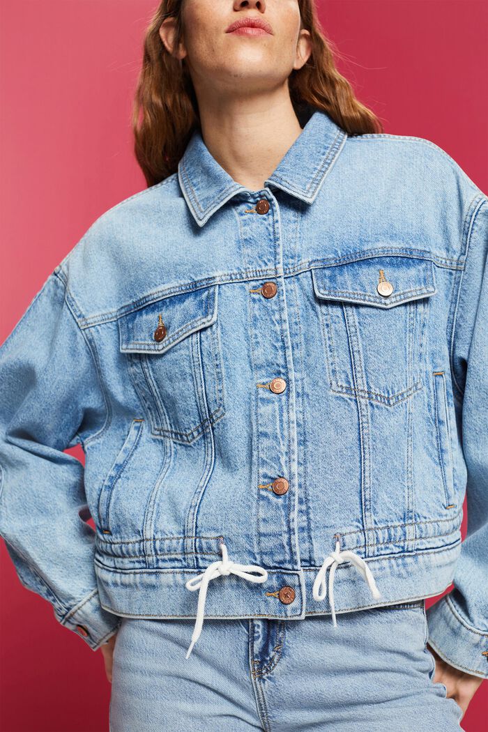 Oversized Jeansjacke in leichter Waschung