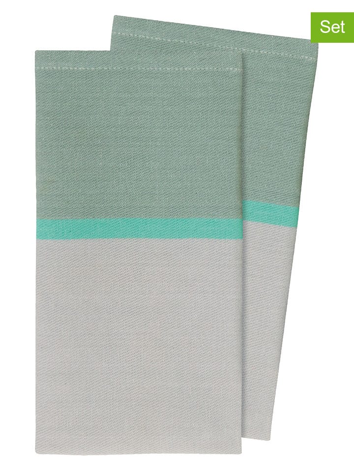 Remember 2er-Set: Serviette in Mint/ Grau - (L)40 x (B)40 cm günstig kaufen onesize