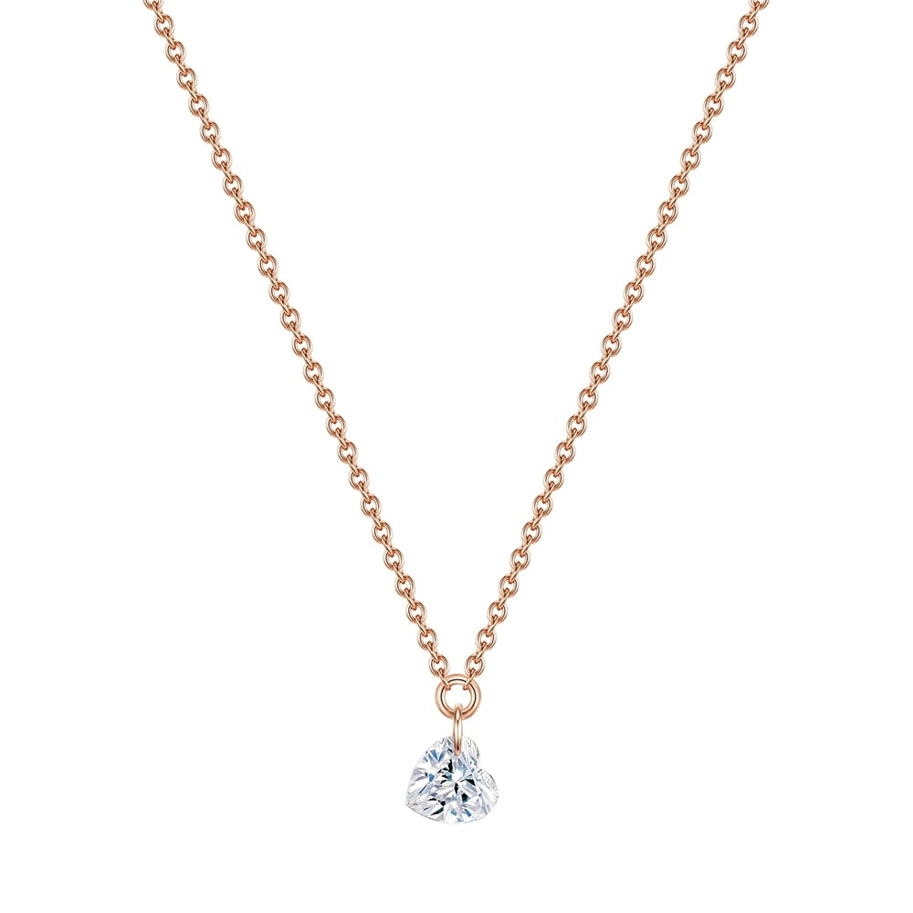Glanzstücke München Collier en argent Coeur Argent sterling Topaze en Or rose collier