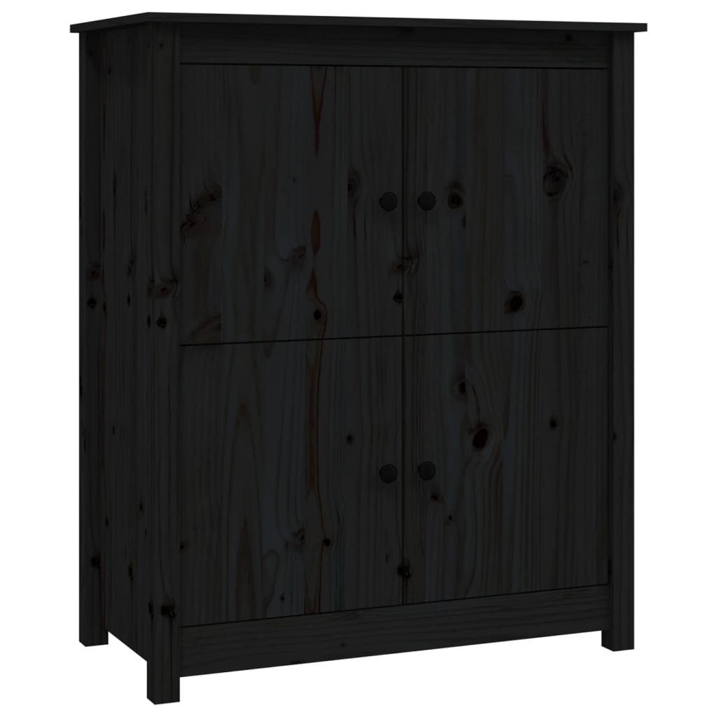 vidaXL Sideboard Sideboard Schwarz 83x41,5x100 cm Massivholz Kiefer (1 St)