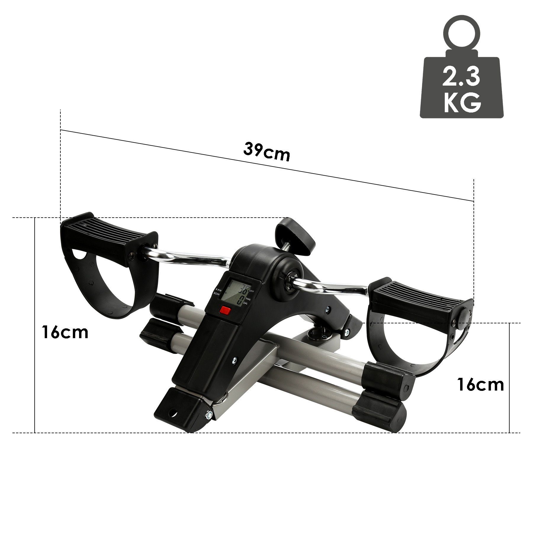 Clanmacy Heimtrainer Mini Fahrrad Pedaltrainer, Bike-Heimtrainer, Armtrainer und Beintrainer für Muskelaufba, Ausdauertraining (1-tlg), Nein (set), Kalorienzähler, Kilometerzähler, Klappbar, Körperfettanalyse, LCD Bildschirm