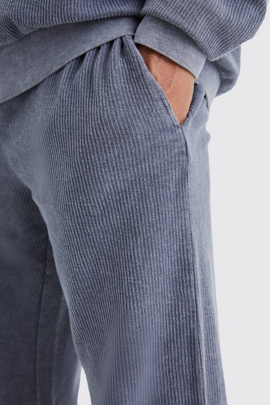 Cord-Jogginghose mit geteiltem Saum