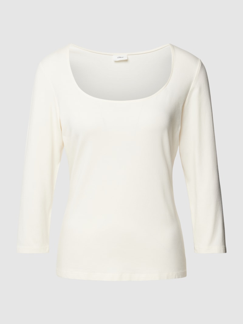 Longsleeve mit U-Ausschnitt in ecru
