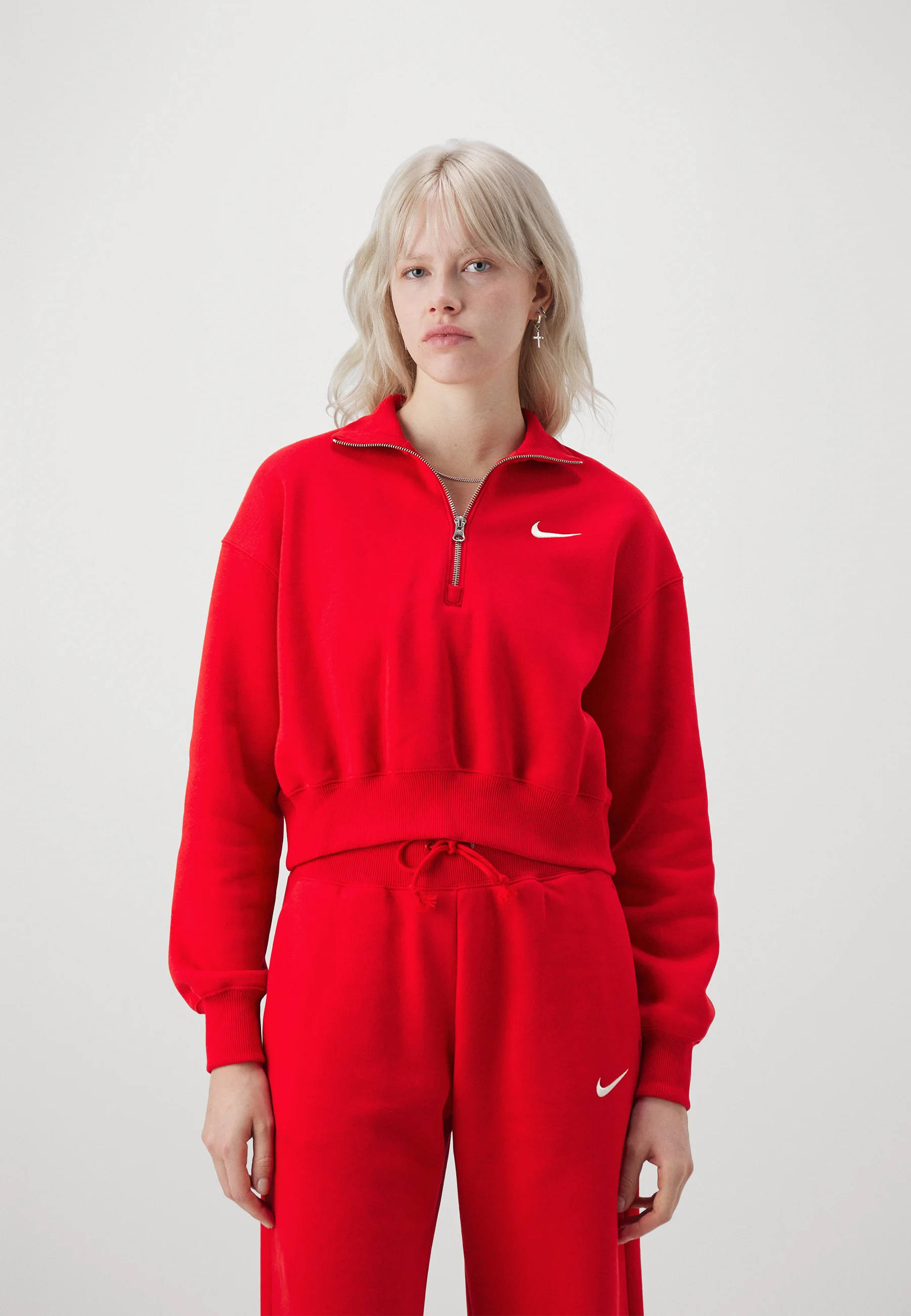 Nike Sportswear W NSW PHOENIX FLC QZ CROP - Sudadera