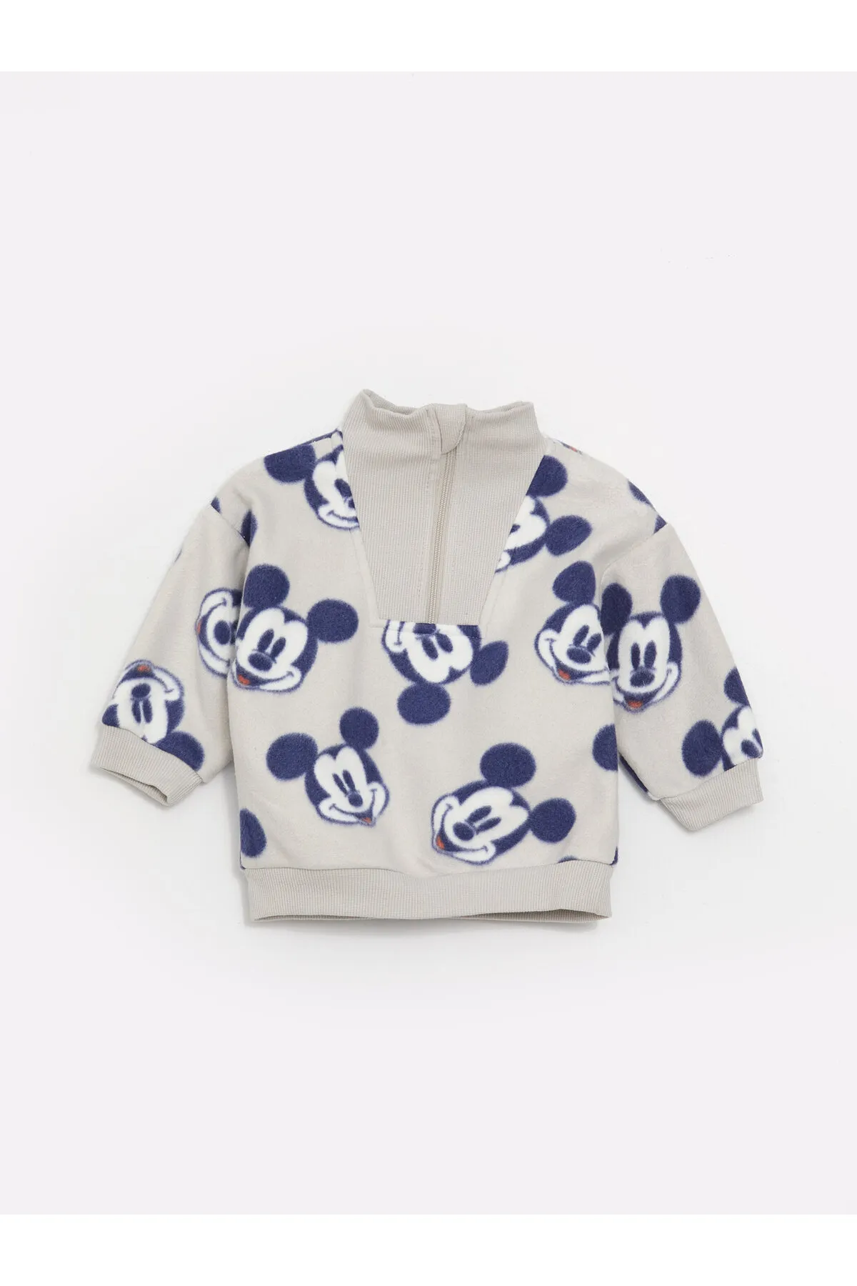 LC Waikiki  Zweiteiliges Set aus Sweatshirt und Jogginghose aus Fleece mit hohem Kragen und Mickey-Mouse-Muster für Babys