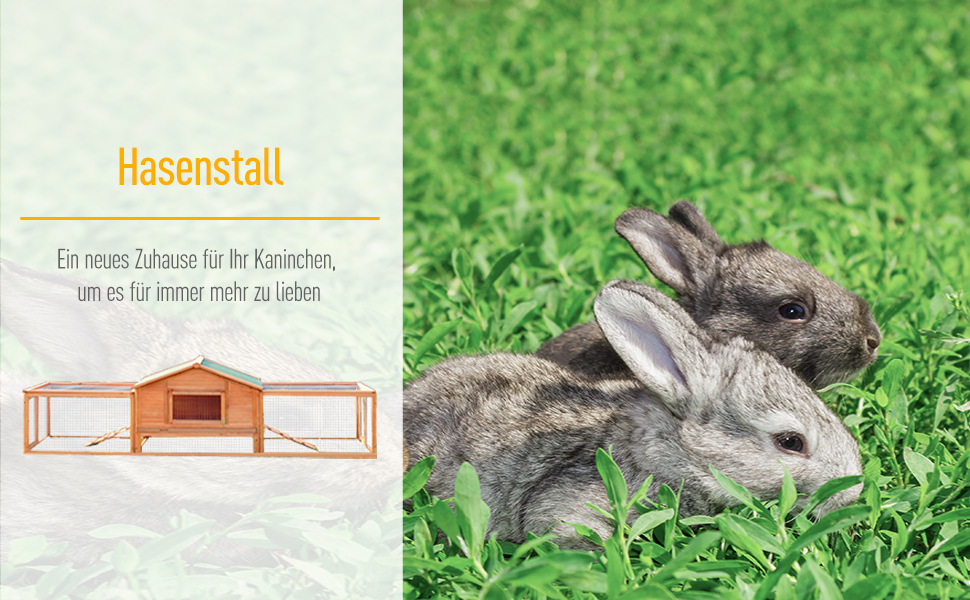 PawHut Kleintierstall Kaninchenstall Freigehegen Kleintierkäfig Tannenholz Natur