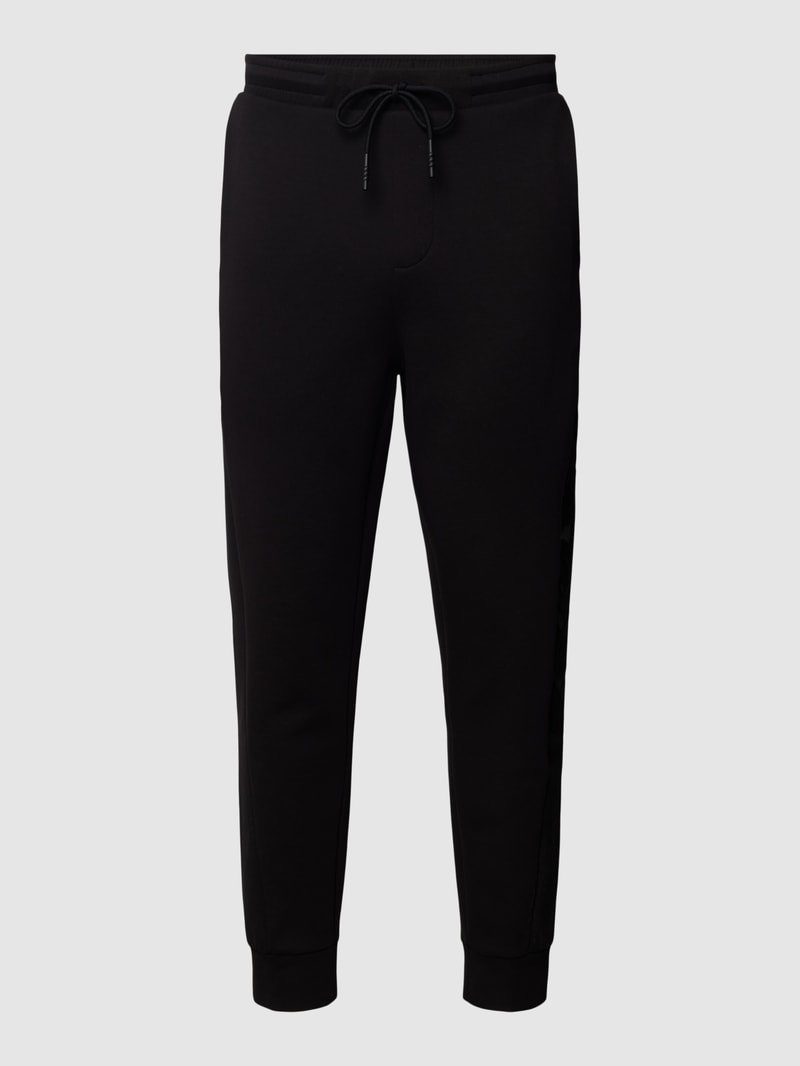 Sweatpants mit Label-Print Modell 'Helwyn' in schwarz