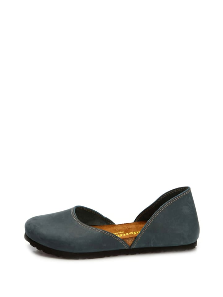 Comfortfusse Leder-Ballerinas in Dunkelblau günstig kaufen