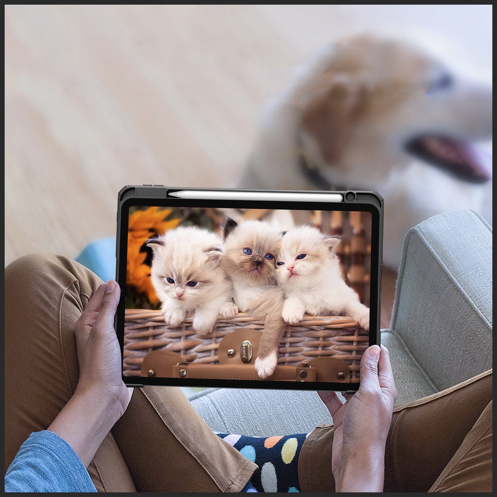Fintie Tablet-Hülle Hybrid Hülle für iPad Pro 11 2022/2021/2020/2018 (4./3./2./1. Gen), mit Stifthalter, Hülle mit transparenter Hartschale auf Rückseite
