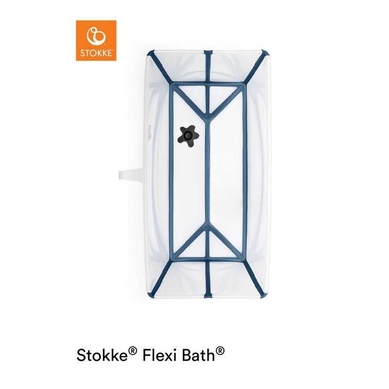 Baignoire pliable flexibath transparente et bleue Stokke
