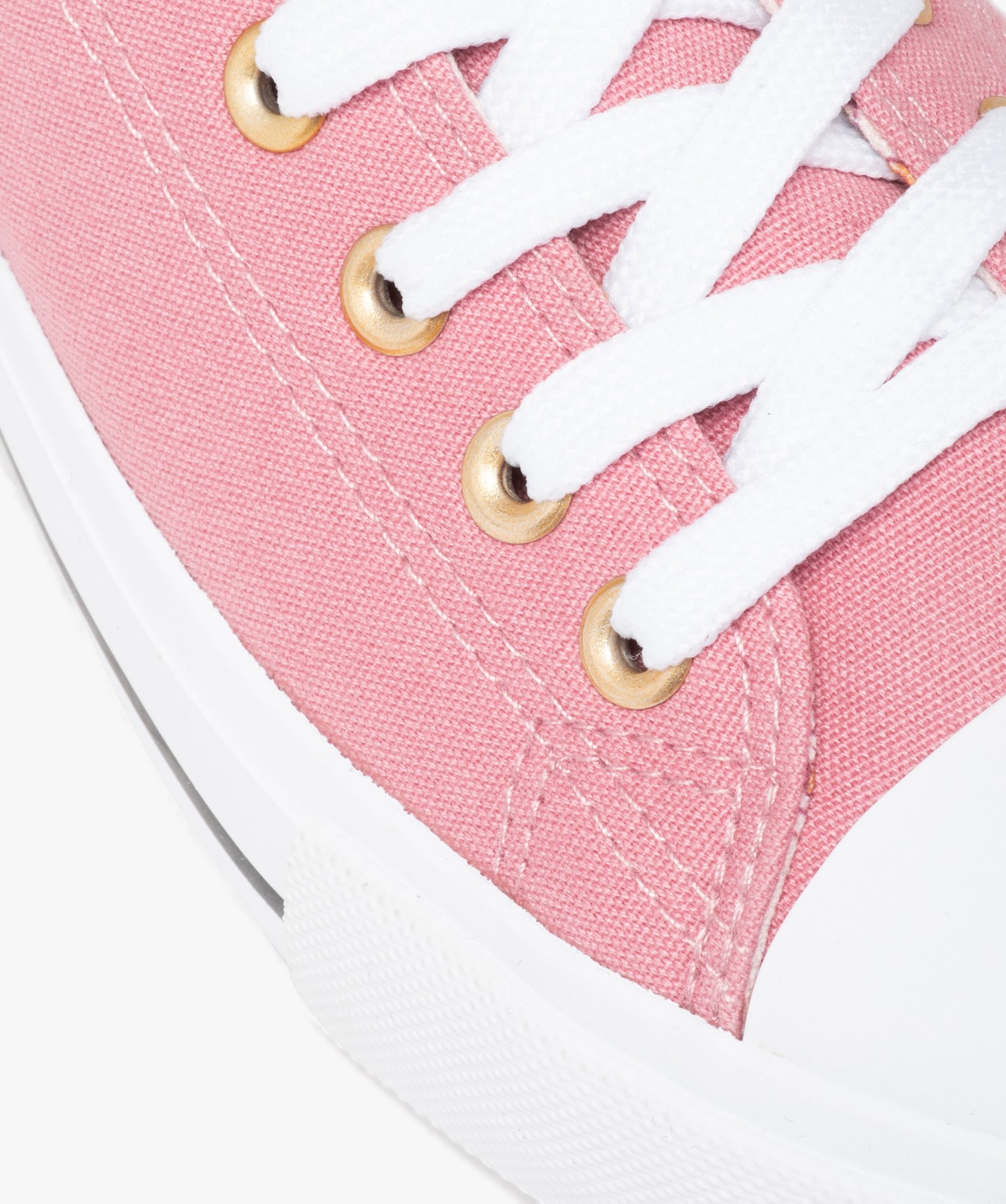 Baskets femme en toile unie et bout renforcé rose | GEMO