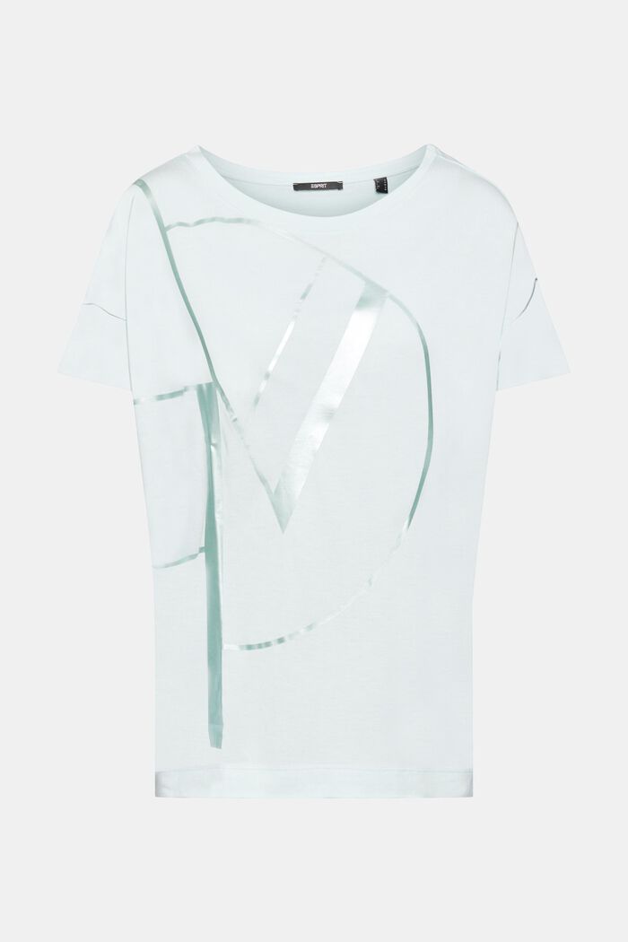 T-Shirt mit Metallic Print, LENZING™ ECOVERO™