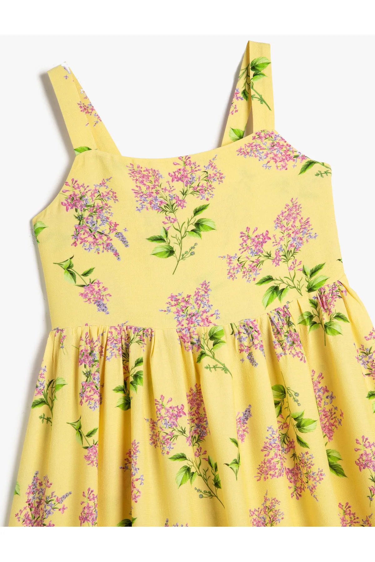 Koton  Midikleid mit floralen Trägern und Gipe-Detail auf der Rückseite