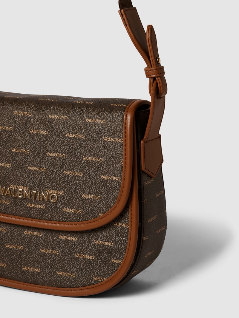Handtasche mit Allover-Logo-Muster Modell 'RAVIOLI' in dunkelbraun