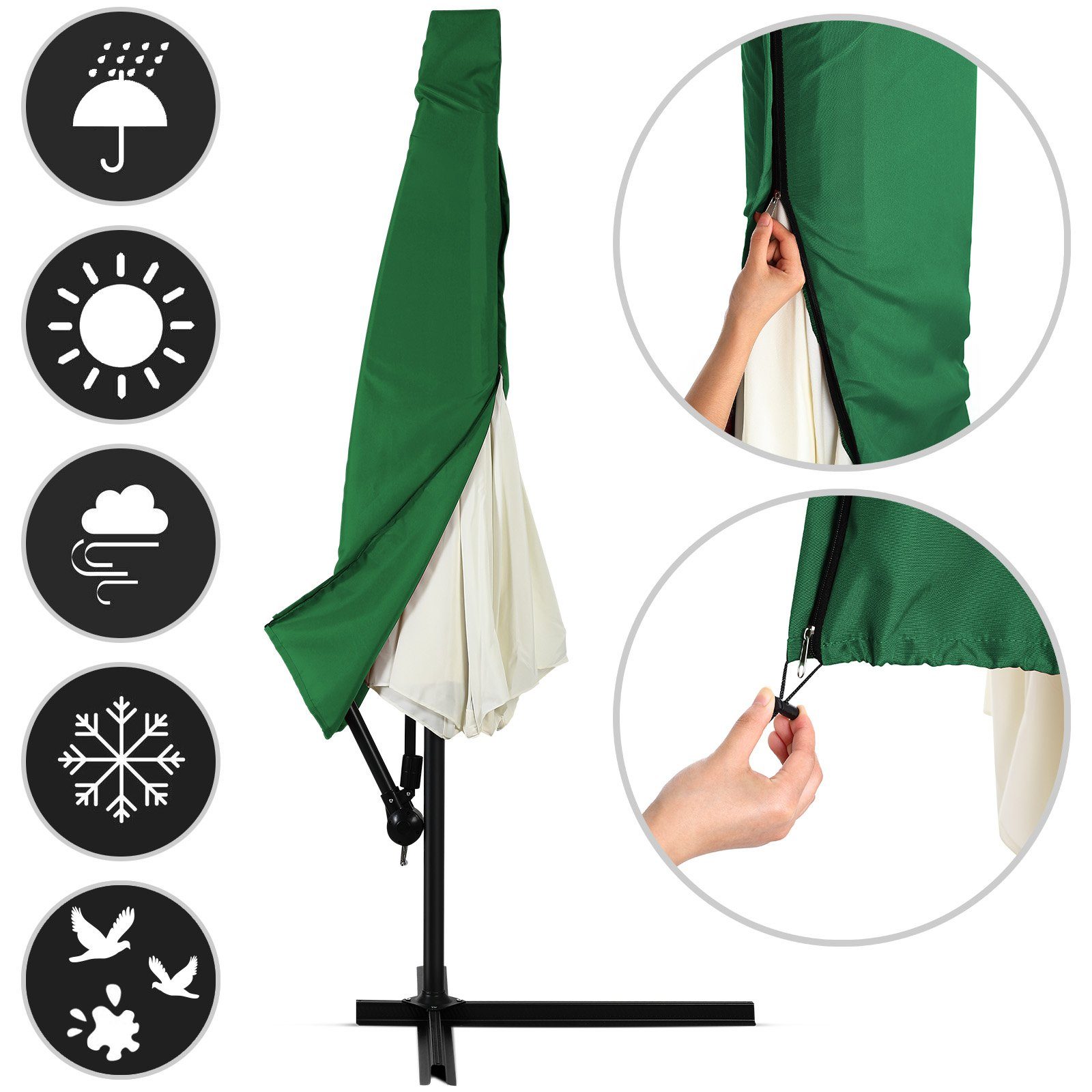 Kingsleeve Ampelschirm, neigbar & schwenkbar