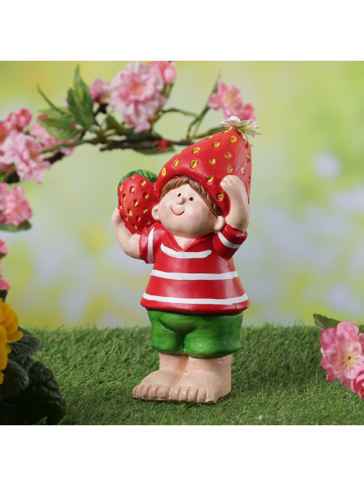 MARELIDA Dekofigur Erdbeerjunge Fritz Gartendeko H: 18,5cm in rot günstig kaufen onesize