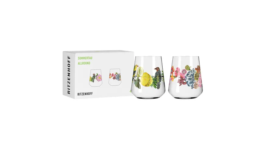RITZENHOFF Allround-Glas Sommertau 2er-Set #1#2 Grün, Gelb, Rot