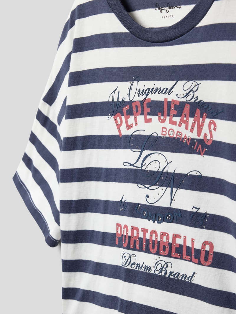 T-Shirt mit Streifenmuster Modell 'NADINE' in offwhite