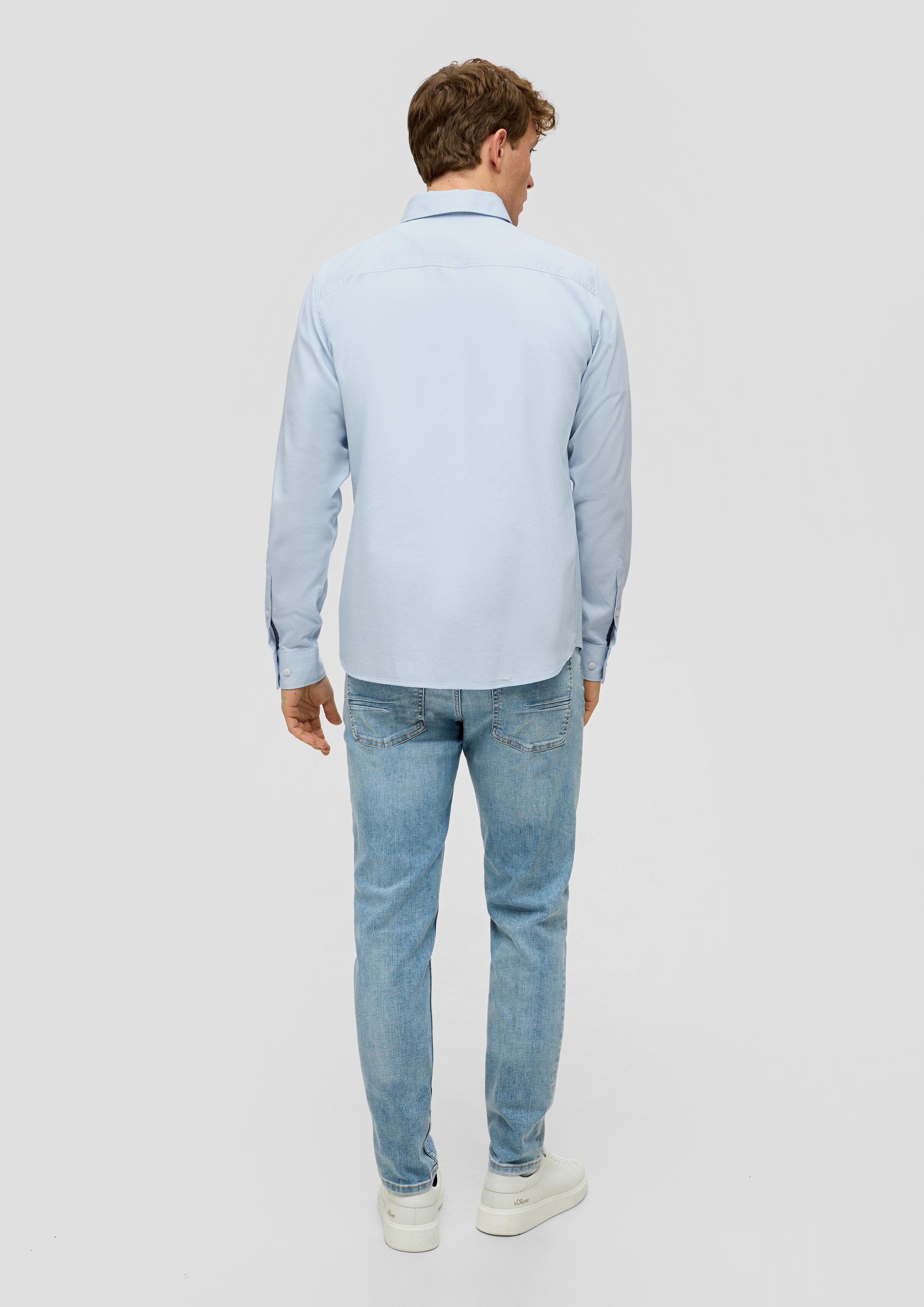Slim: Langarmhemd mit aufgesetzter Brusttasche  2140657-5084