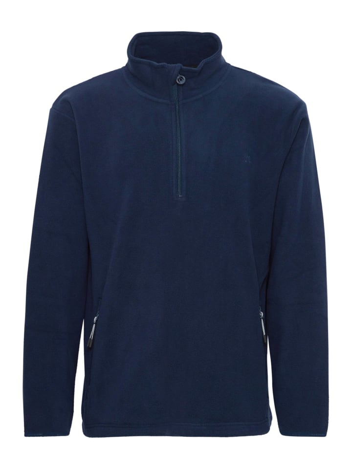 North Bend Troyer NBCotas M 233866MMM Atmungsaktiver Fleecepullover mit Troyer Kragen in Blau günstig kaufen