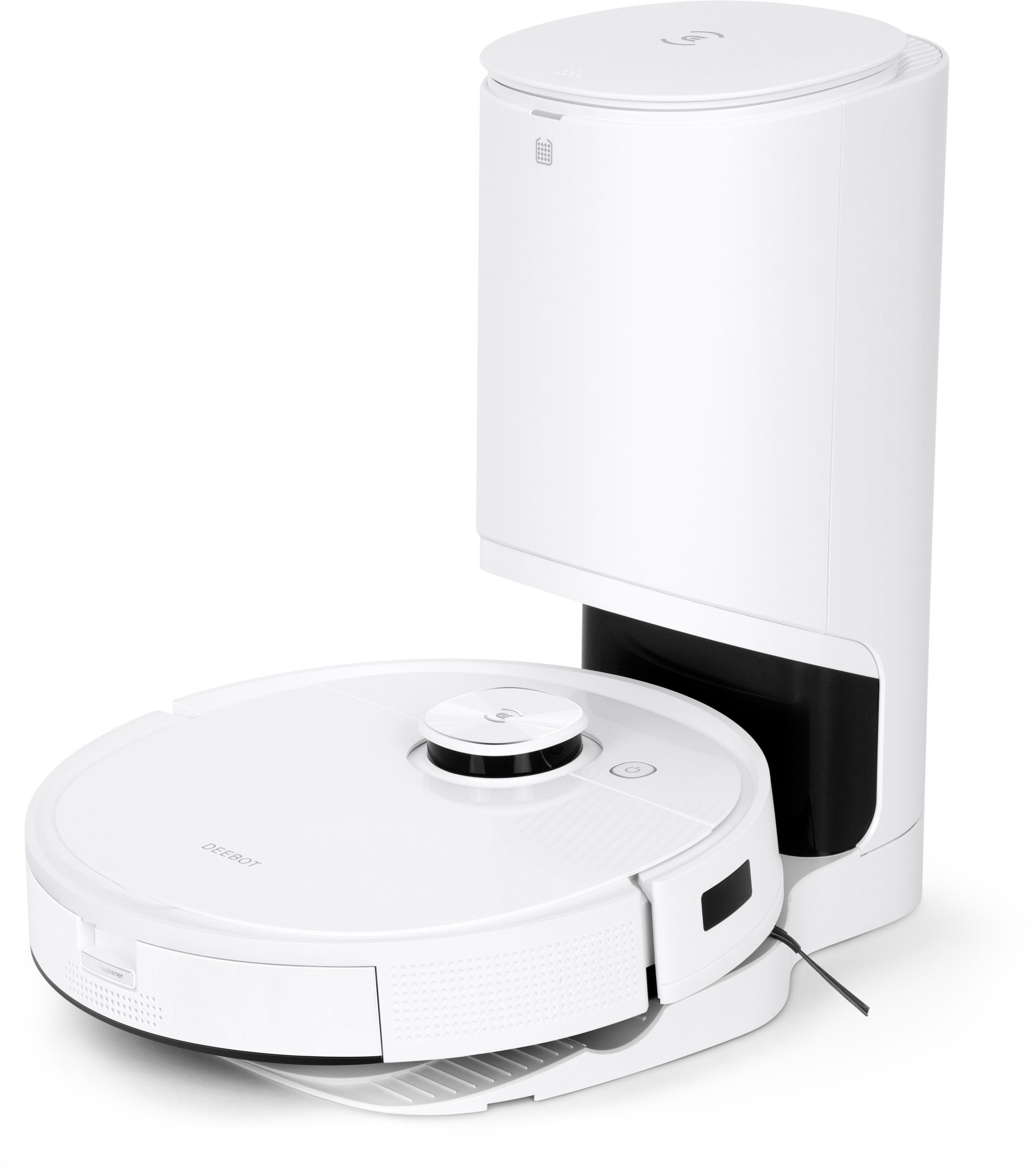ECOVACS Nass-Trocken-Saugroboter DEEBOT T9+, 50 W, 3000PA, DToF-Laser, Absaugstation, für alle Fussbodenarten, Weiss