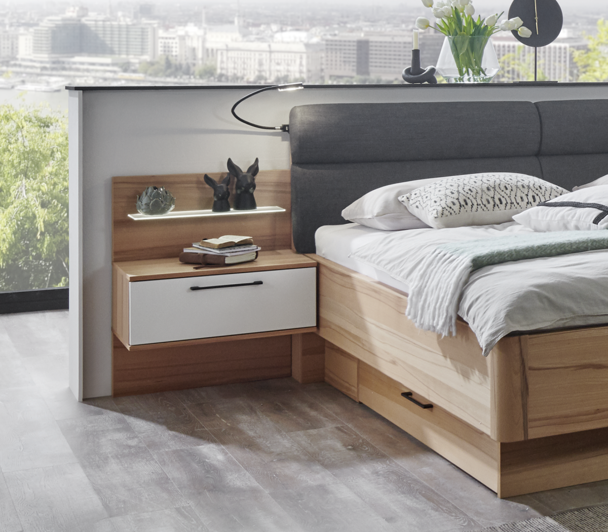 Modulmaster Nachtkonsole mit Schublade weiß