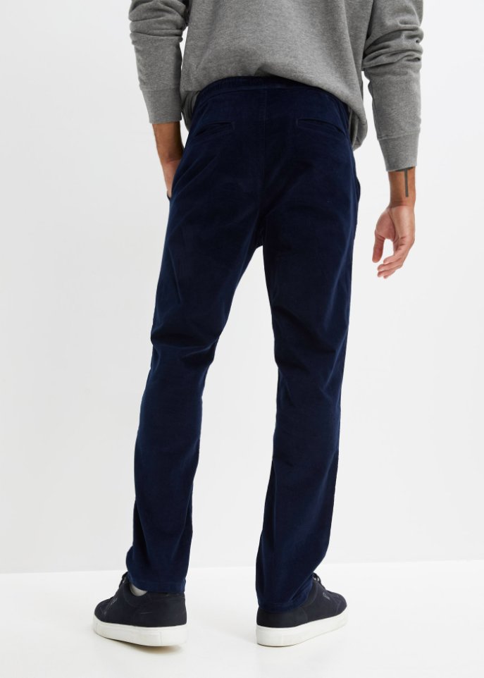 Regular Fit Cord-Schlupfhose in leicht verkürzter Länge, Straight