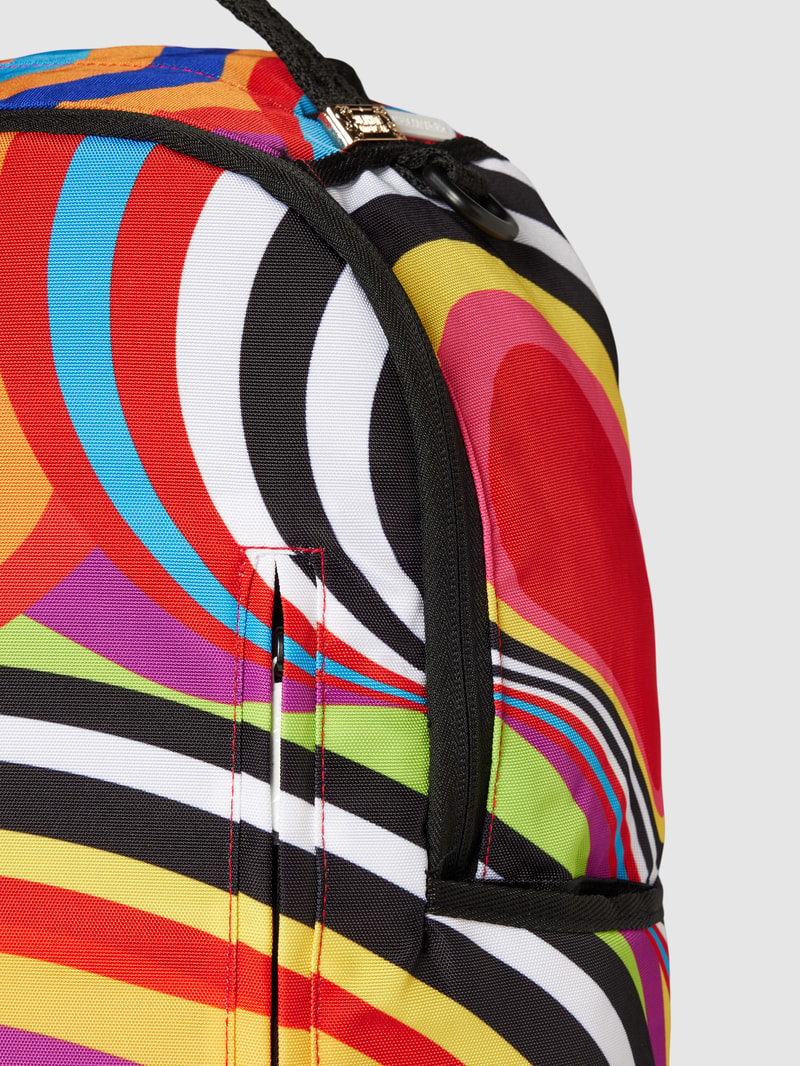 Rucksack mit Allover-Muster Modell 'GROOVY WAVES' in orange