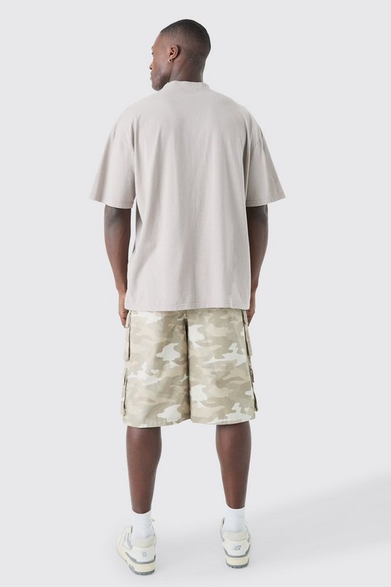 Camouflage Jorts mit Cargo-Taschen