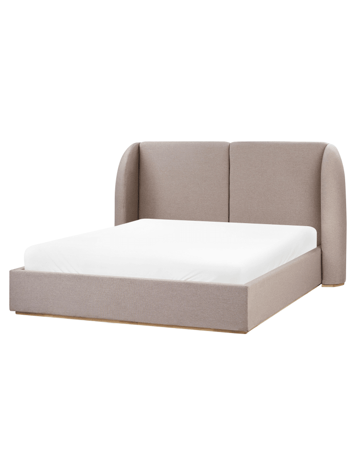 Beliani Doppelbett MONESTIER in Beige - (W) 204 x (H) 115 x (L) 220 cm günstig kaufen onesize
