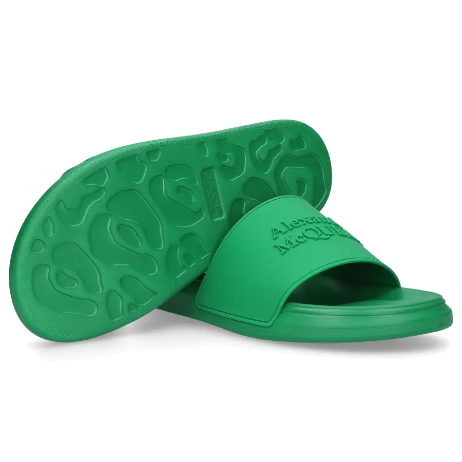 Alexander McQueen - Badeschuhe POOL SLIDE Kautschuk - grün