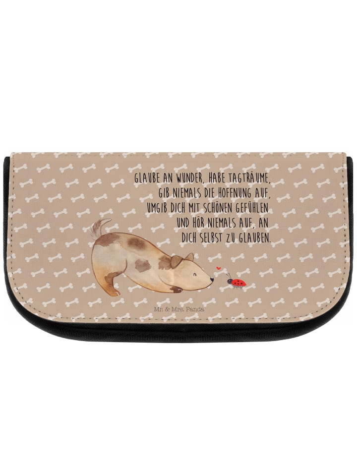Mr. & Mrs. Panda Kosmetiktasche Hund Marienkäfer mit Spruch in Hundeglück günstig kaufen onesize