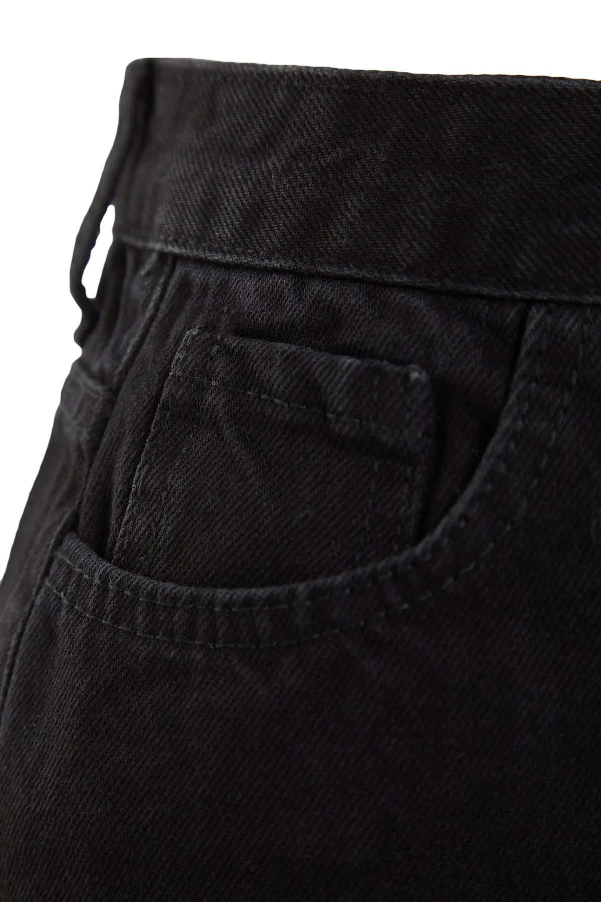 Trendyol Collection  Schwarzer Denim-Jeansrock mit Knopfverschluss TCTSS23EE00024
