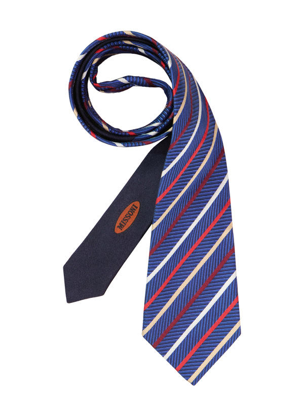MISSONI, Krawatte, Seide, blau gestreift