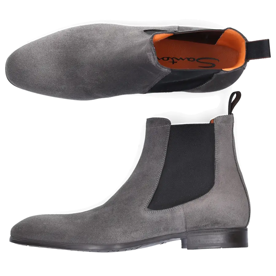 Santoni - Chelsea Boots 13434 Veloursleder - grau