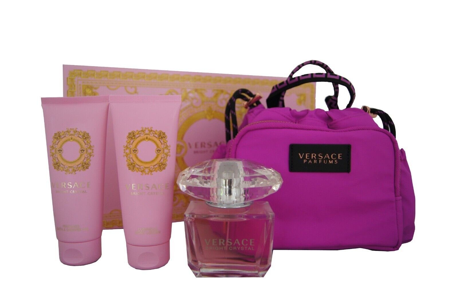Versace Duft-Set Versace Bright Crystal EDT 90ml + SG100ml + BL100ml &Case -Set, 1-tlg.