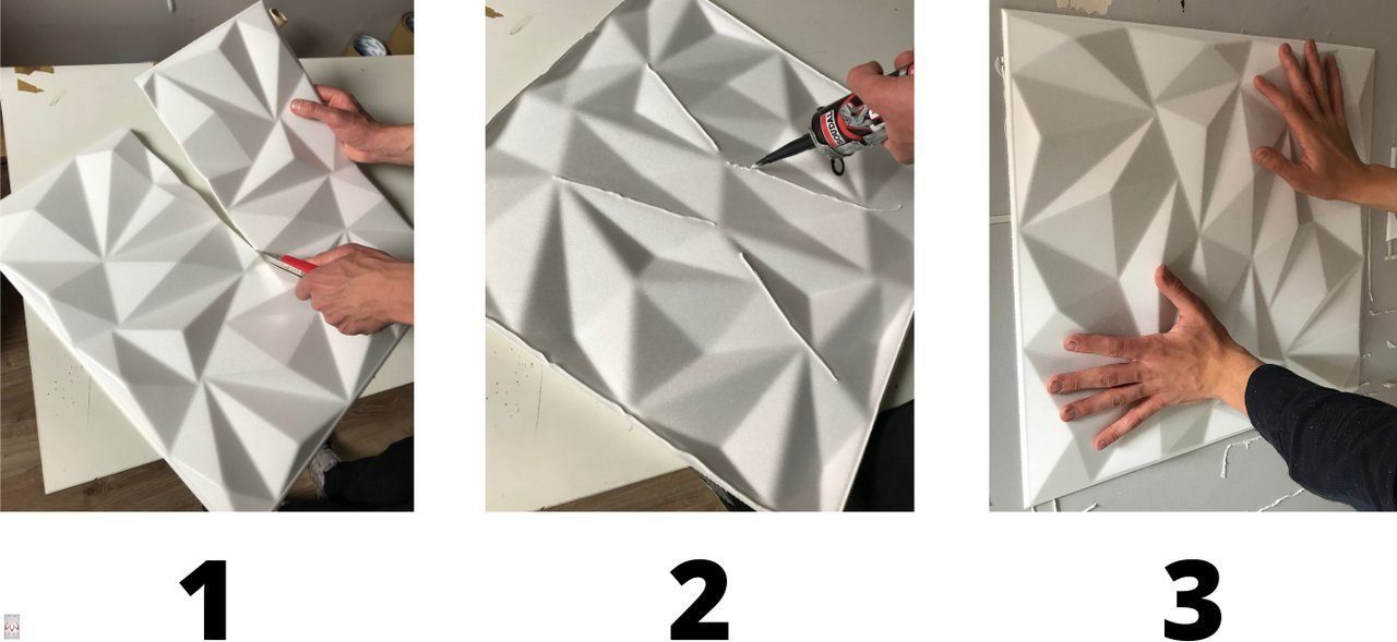 IKHEMalarka 3D Wandpaneel 4m²/16PCS Wanddeko Wandverkleidung Deckenpaneele POLYSTYROL, BxL: 50,00x50,00 cm, 0,25 qm, (16-tlg) 16 Stück = 4m²