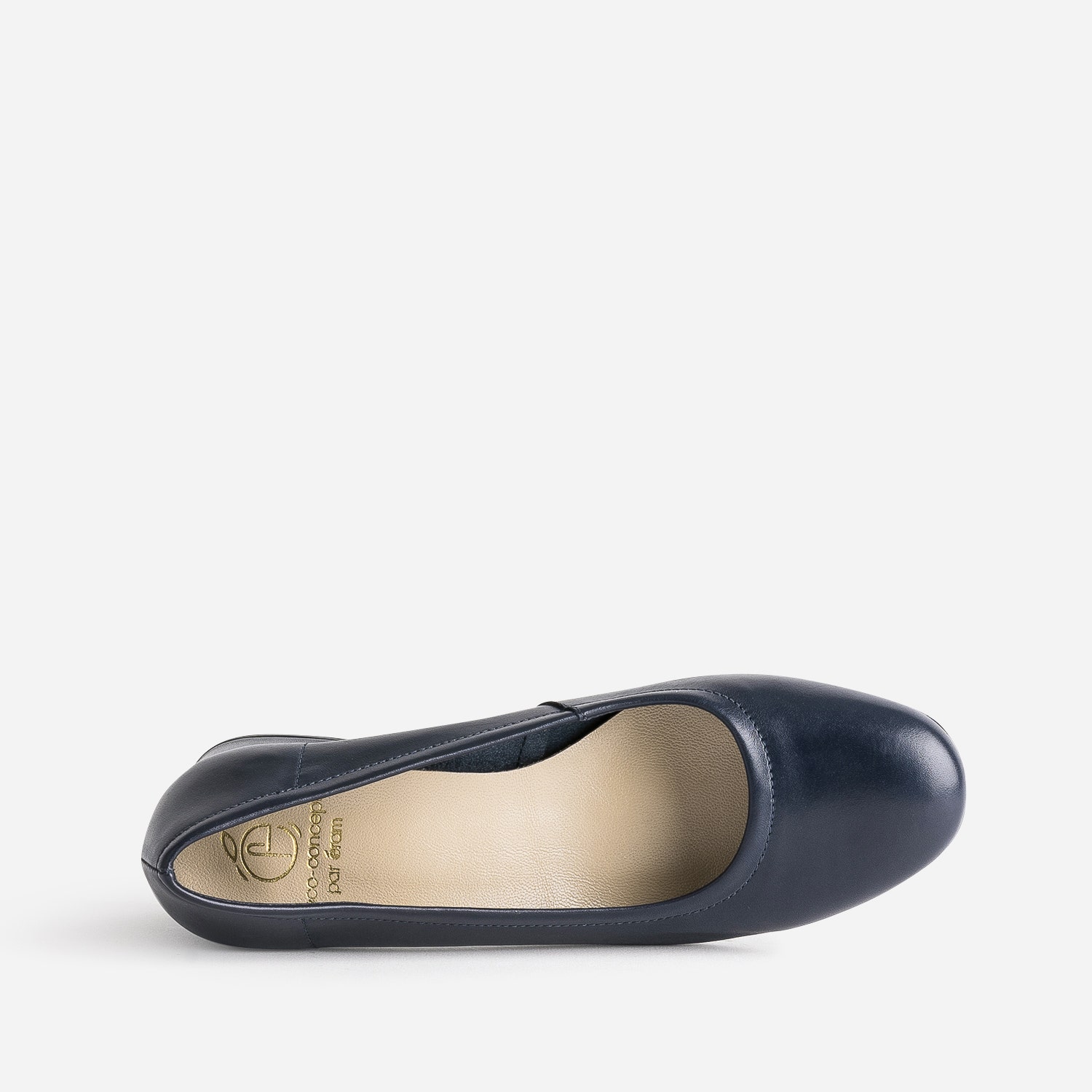 Escarpin bleu marine éco-conçu en cuir