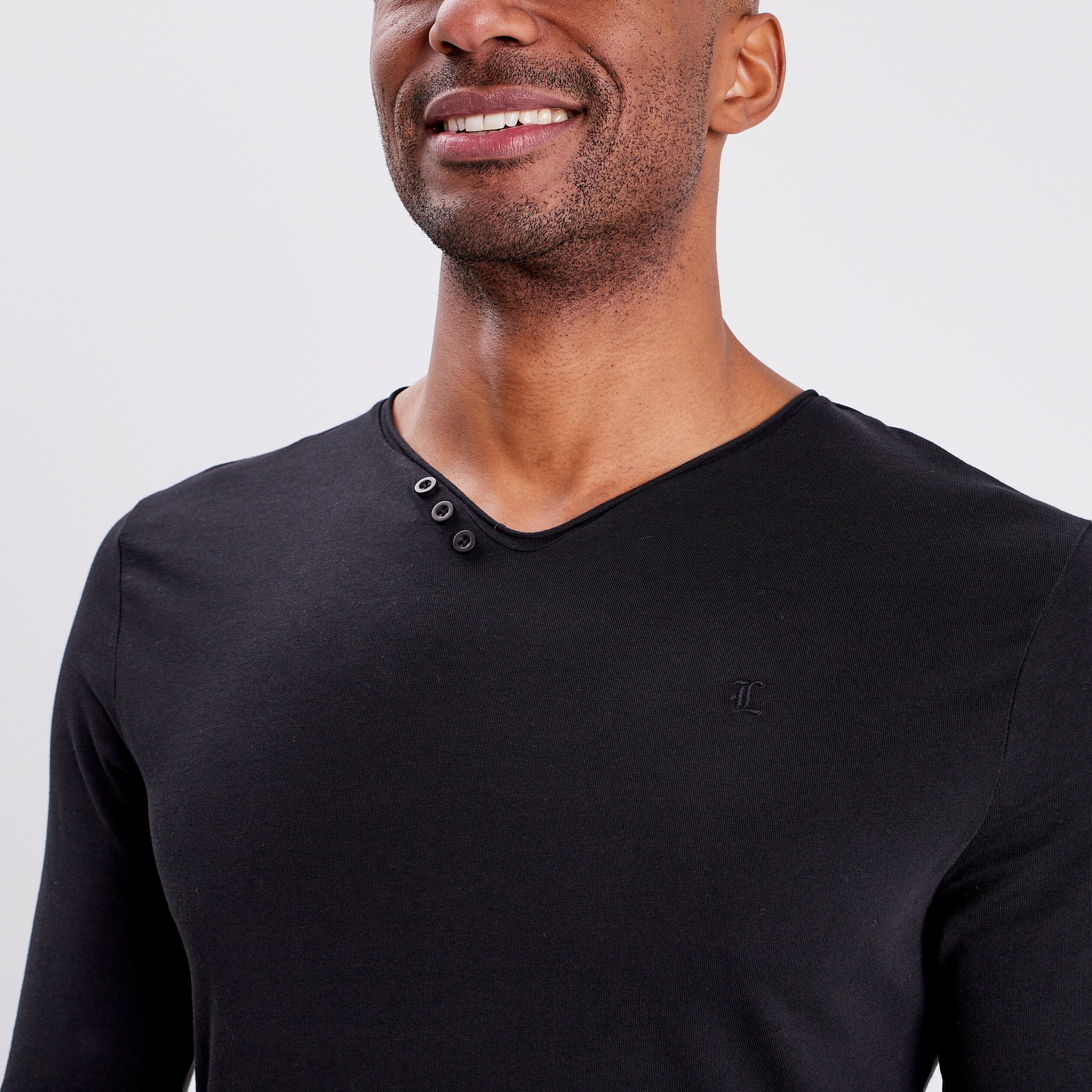 T-shirt manches longues Liberto noir homme | La Halle