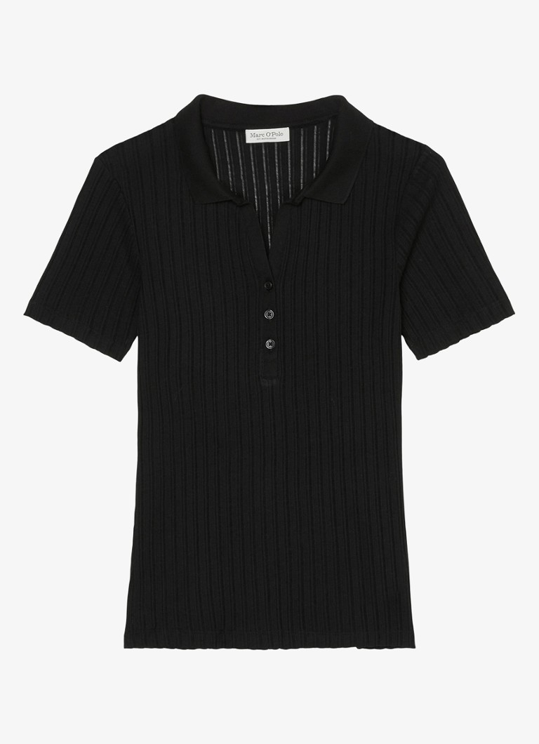 Marc O'Polo Rib knitted polo with stretch